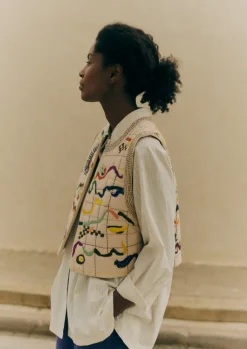 TOAST Abstract Hand Embroidered Gilet-Women Coats & Jackets