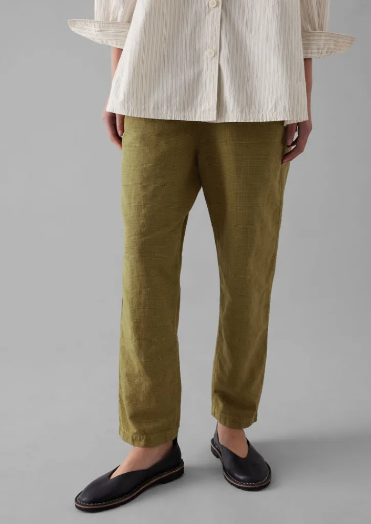 TOAST Alix Cotton Check Trousers-Women Linen|Trousers