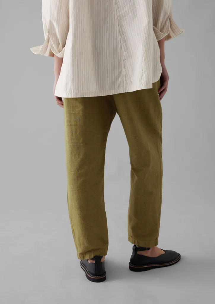 TOAST Alix Cotton Check Trousers-Women Linen|Trousers