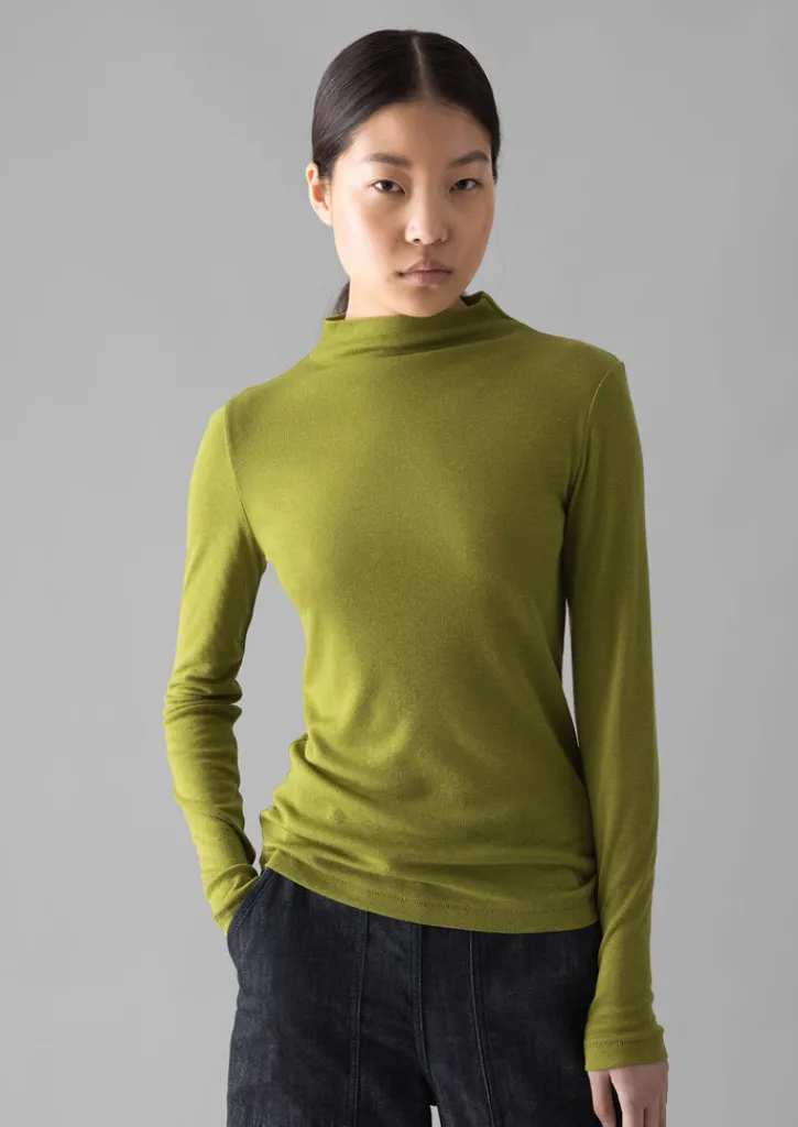 TOAST Aster Wool Lyocell High Neck Tee-Women Jersey|Tops & Tees