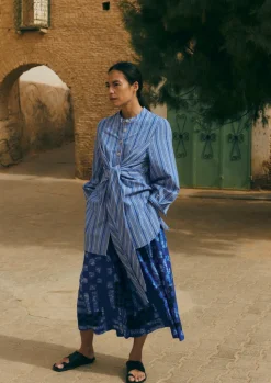 TOAST Block Print Batik Cotton Culottes-Women Skirts|Trousers