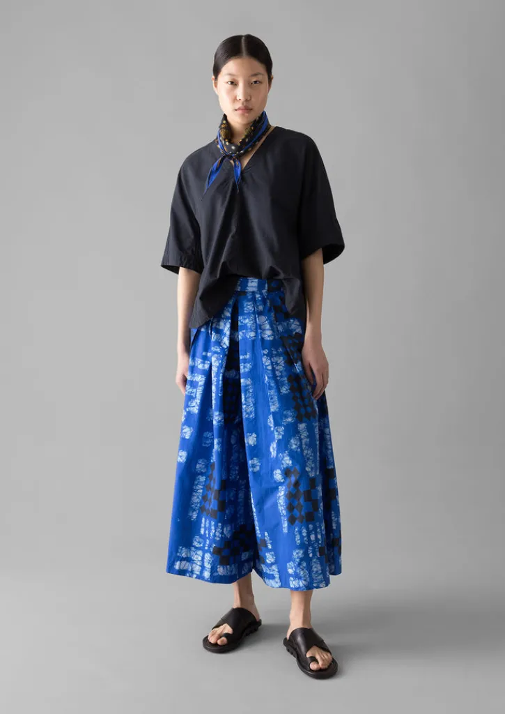 TOAST Block Print Batik Cotton Culottes-Women Skirts|Trousers