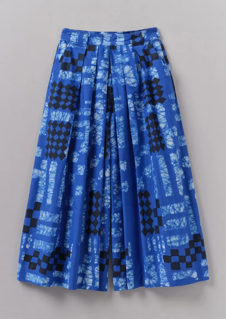 TOAST Block Print Batik Cotton Culottes-Women Skirts|Trousers