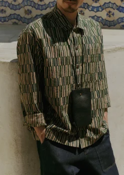 TOAST Block Print Irregular Check Shirt- Shirts