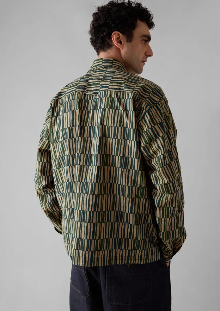 TOAST Block Print Irregular Check Shirt- Shirts
