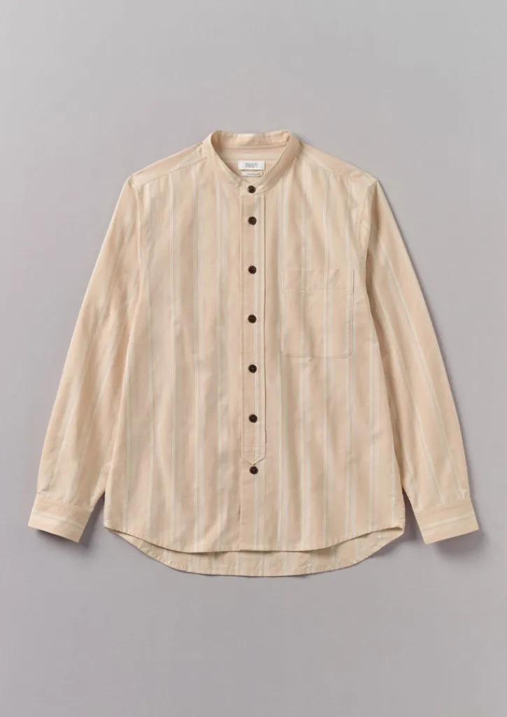 TOAST Bold Stripe Grandad Shirt- Shirts