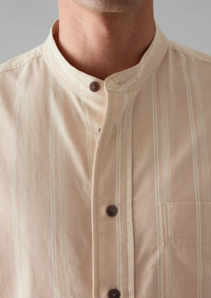 TOAST Bold Stripe Grandad Shirt- Shirts
