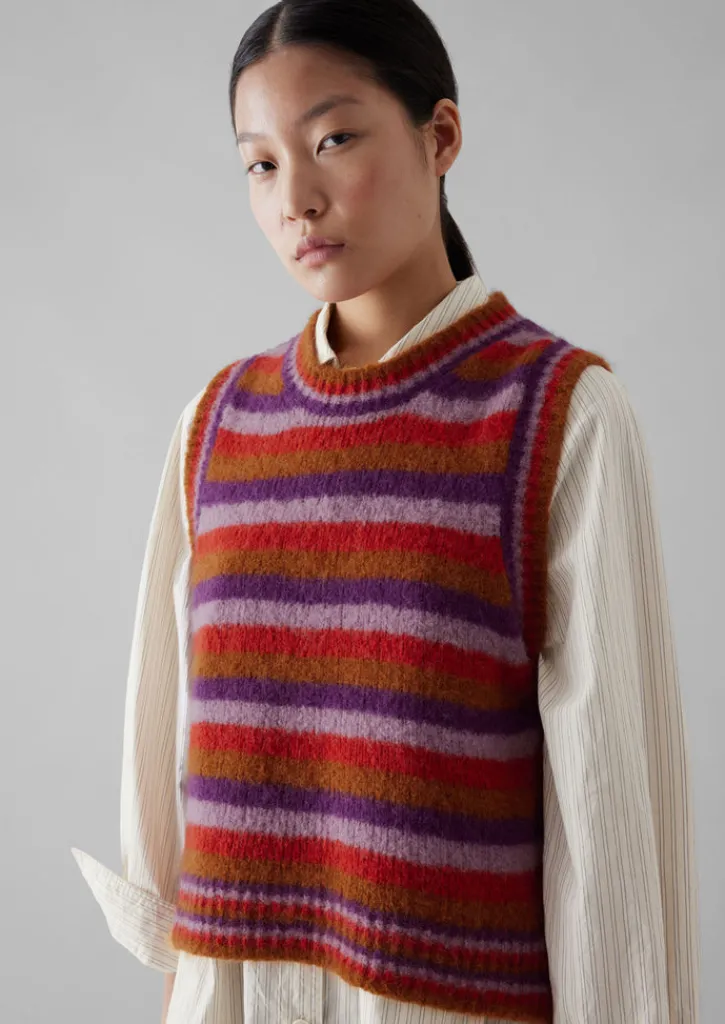TOAST Brushed Alpaca Blend Stripe Tank-Women Knitwear