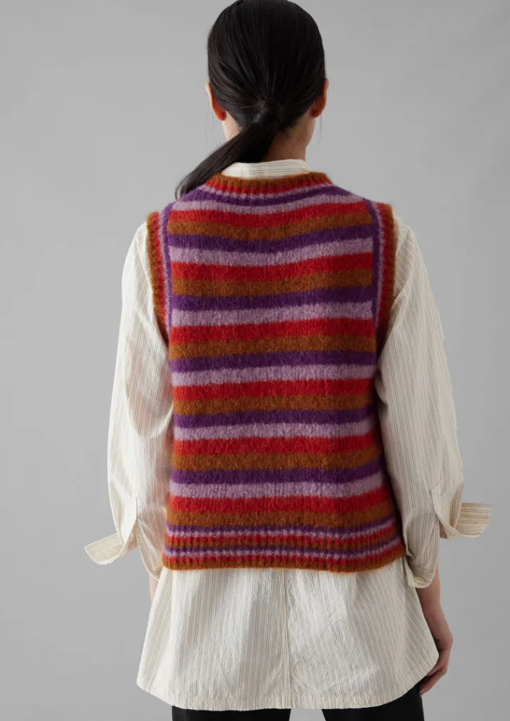 TOAST Brushed Alpaca Blend Stripe Tank-Women Knitwear