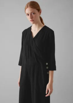 TOAST Brushed Cotton Linen Herringbone Jumpsuit-Women Linen|Loungewear