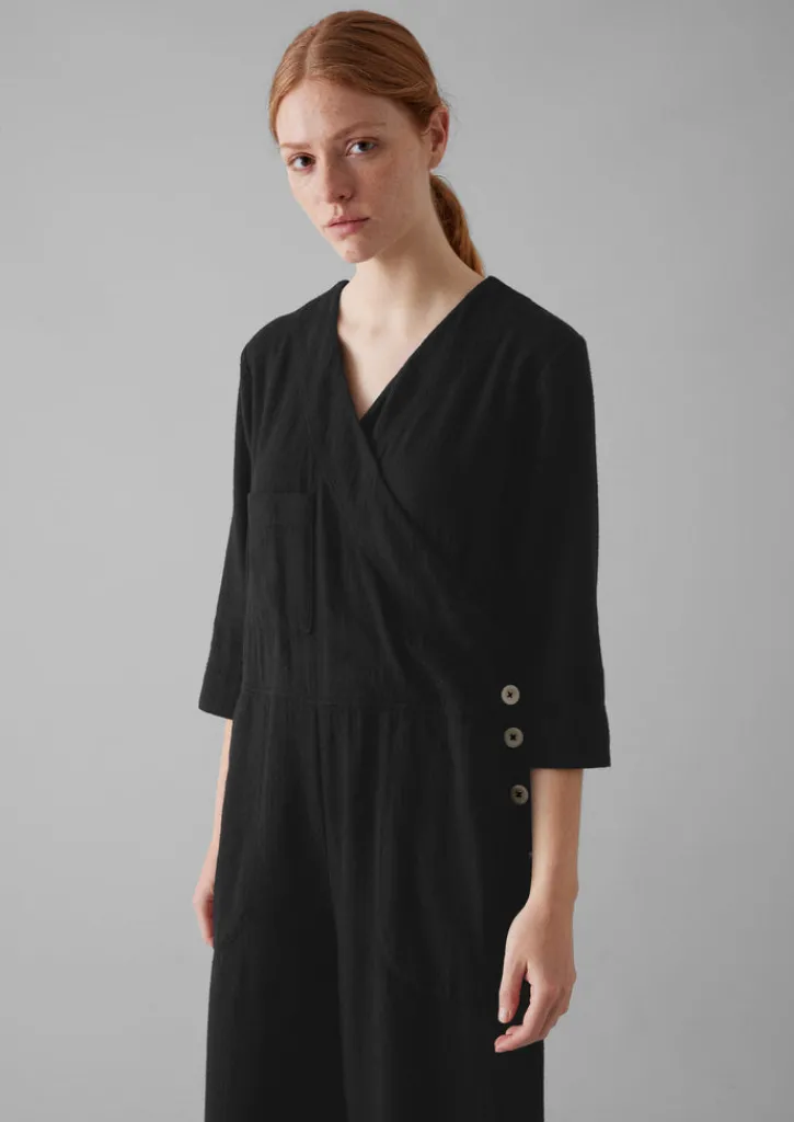 TOAST Brushed Cotton Linen Herringbone Jumpsuit-Women Linen|Loungewear