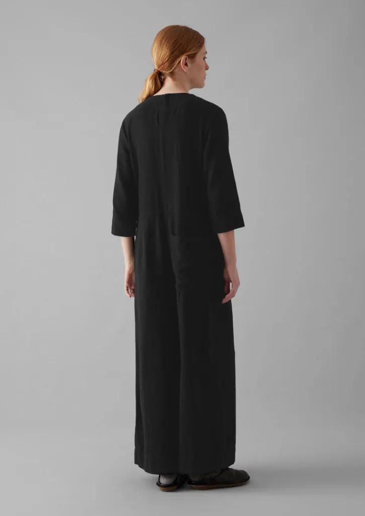 TOAST Brushed Cotton Linen Herringbone Jumpsuit-Women Linen|Loungewear