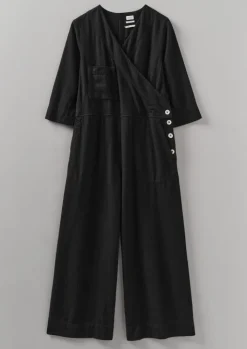 TOAST Brushed Cotton Linen Herringbone Jumpsuit-Women Linen|Loungewear