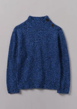 TOAST Button Shoulder Marled Donegal Wool Sweater-Women Knitwear