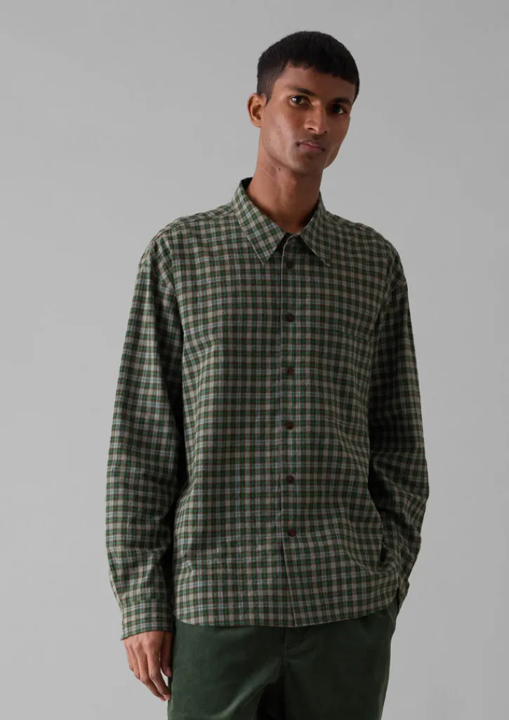TOAST Check Cotton Wool Shirt- Shirts