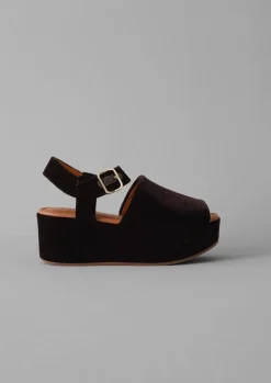 TOAST Chie Mihara Velvet Platform Shoes-Women Sandals