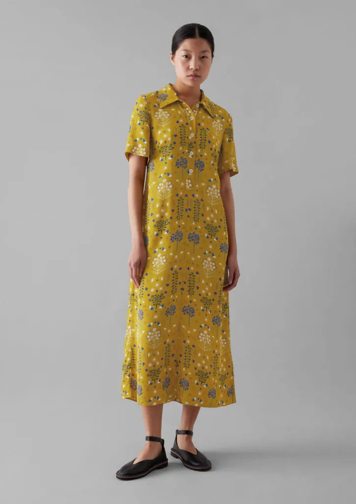 TOAST Collector Print Fluid Shirt Dress-Women Dresses