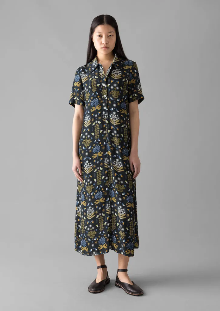 TOAST Collector Print Fluid Shirt Dress-Women Dresses
