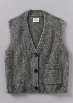 TOAST Cotton Alpaca Button Through Tank-Women Knitwear