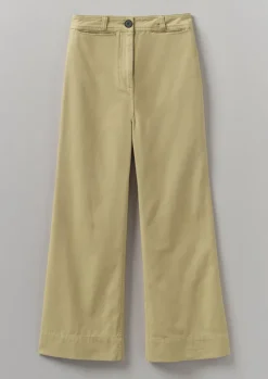 TOAST Cotton Canvas Kick Flare Trousers-Women Trousers