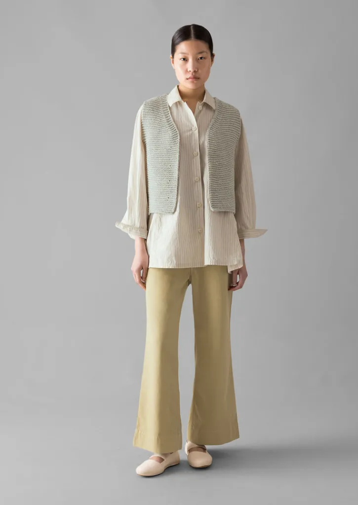 TOAST Cotton Canvas Kick Flare Trousers-Women Trousers