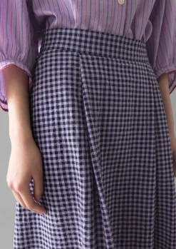 TOAST Cotton Gingham Seersucker Skirt-Women Skirts