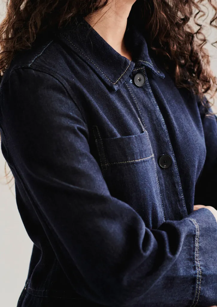 TOAST Cotton Hemp Denim Dress-Women Denim|Workwear