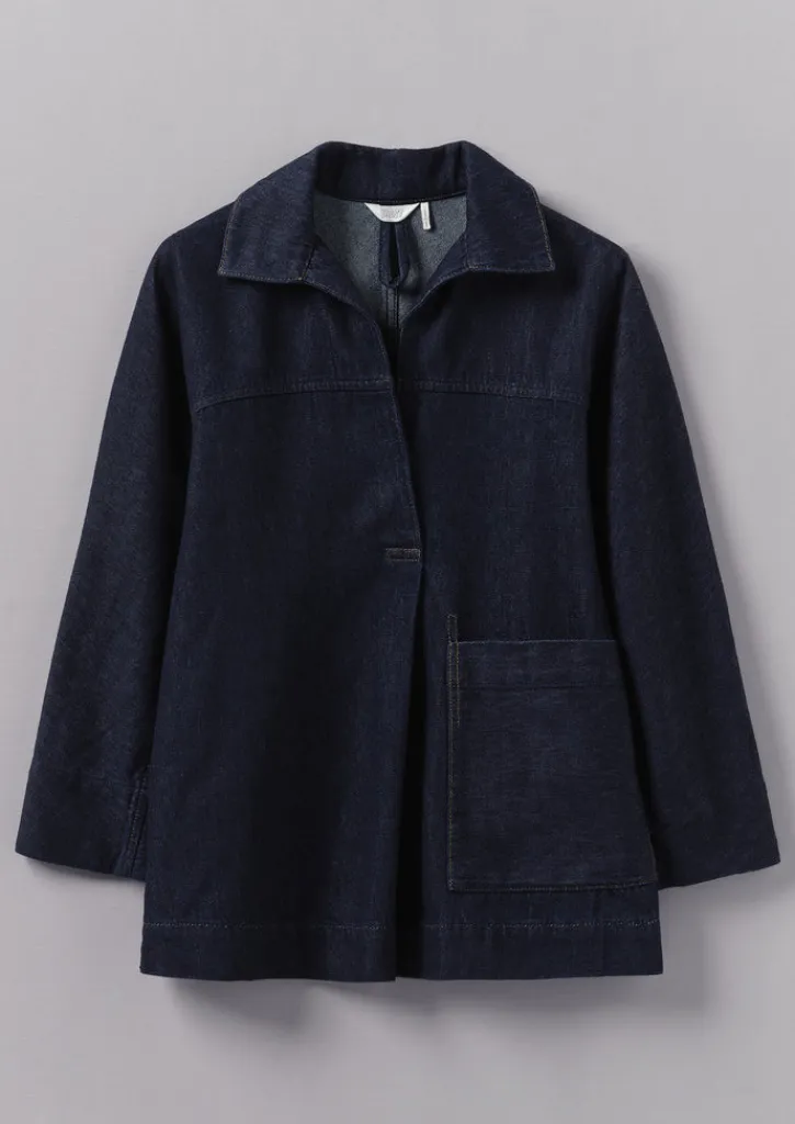 TOAST Cotton Hemp Denim Smock-Women Denim|Tops & Tees
