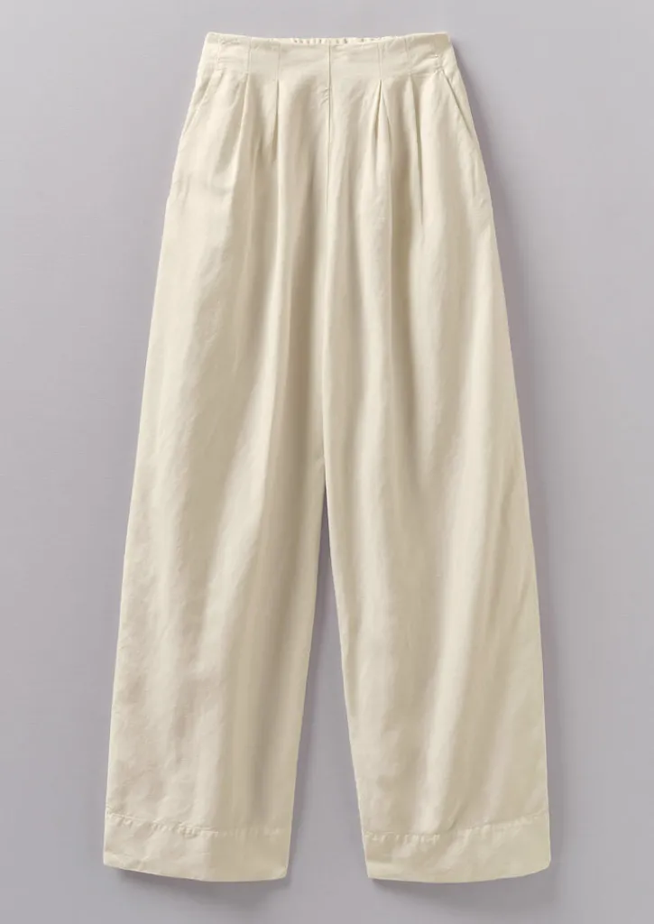 TOAST Cotton Linen Wide Leg Trousers-Women Linen|Trousers