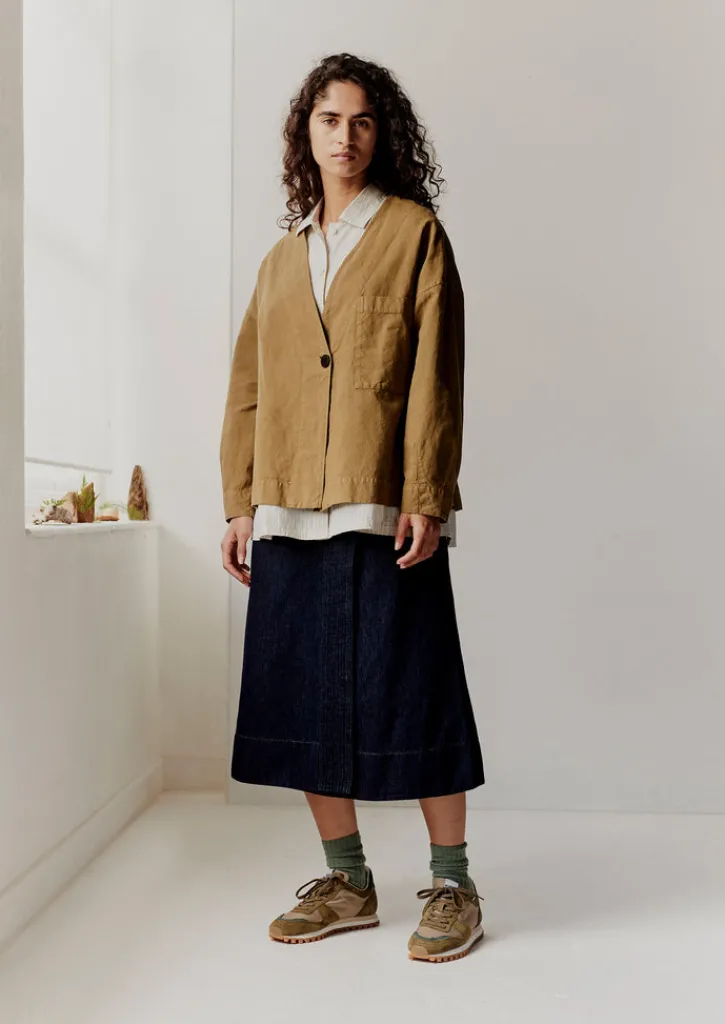 TOAST Cotton Linen Wrap Jacket-Women Linen|Coats & Jackets