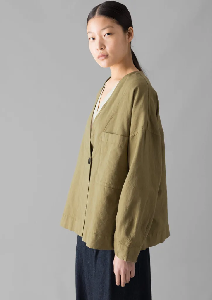 TOAST Cotton Linen Wrap Jacket-Women Linen|Coats & Jackets
