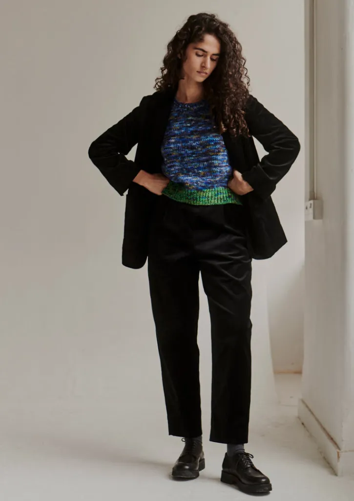 TOAST Cotton Velvet Pleat Front Trousers-Women Velvet|Trousers
