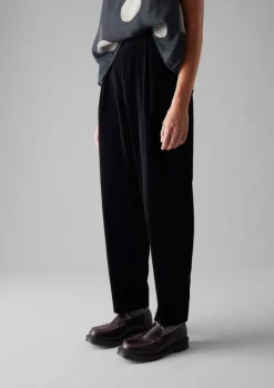 TOAST Cotton Velvet Pleat Front Trousers-Women Velvet|Trousers
