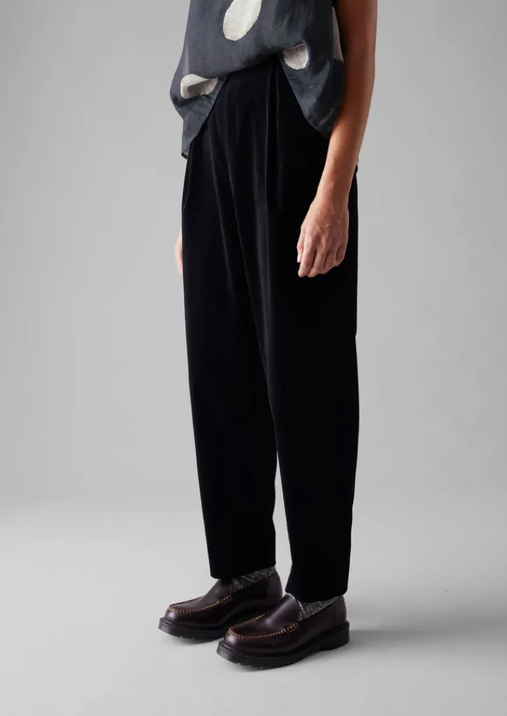 TOAST Cotton Velvet Pleat Front Trousers-Women Velvet|Trousers