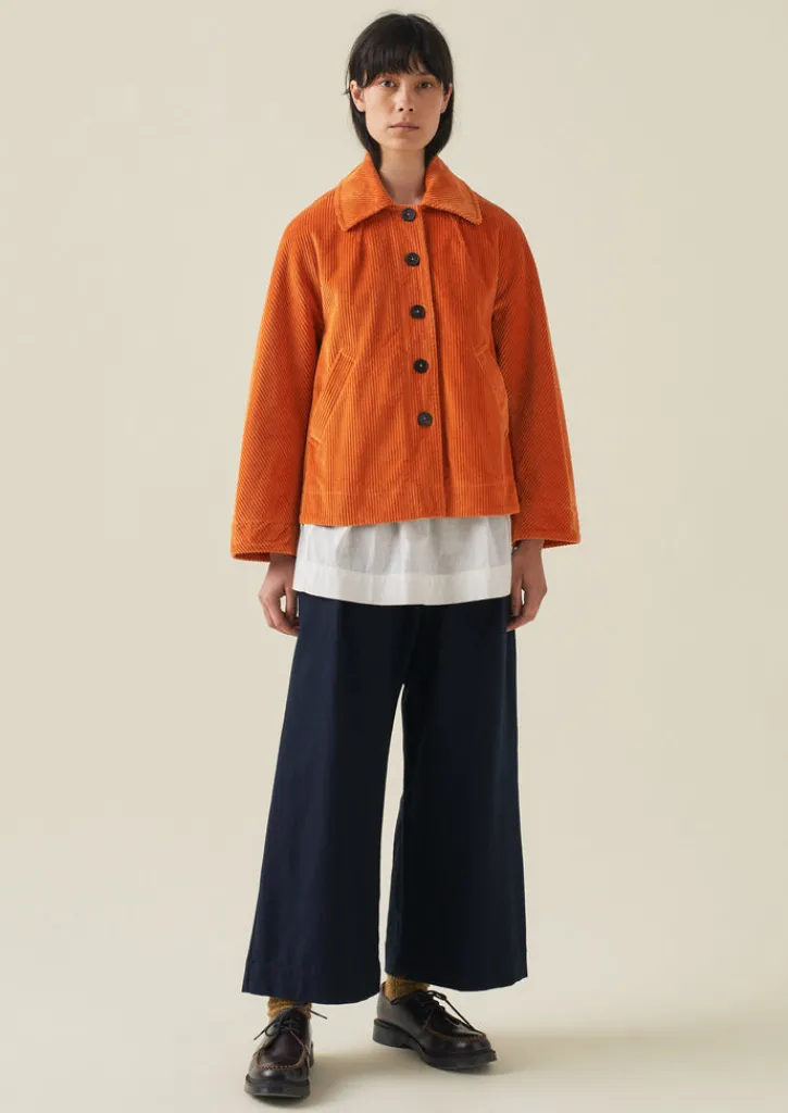 TOAST Cotton Wool Herringbone Pull On Trousers-Women Trousers