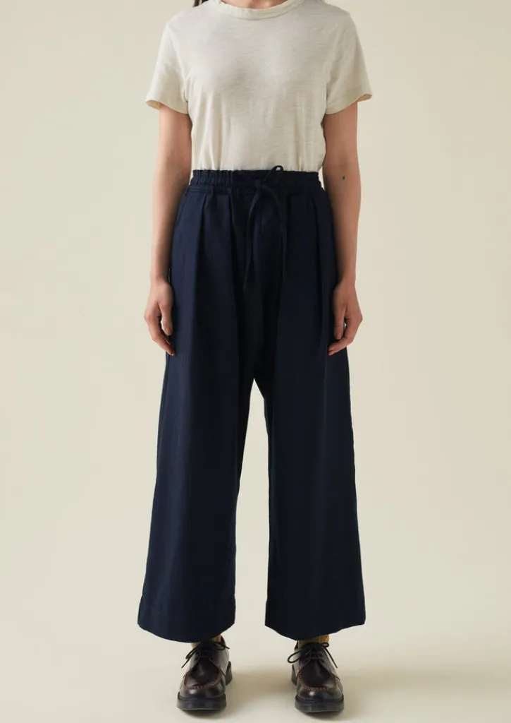 TOAST Cotton Wool Herringbone Pull On Trousers-Women Trousers