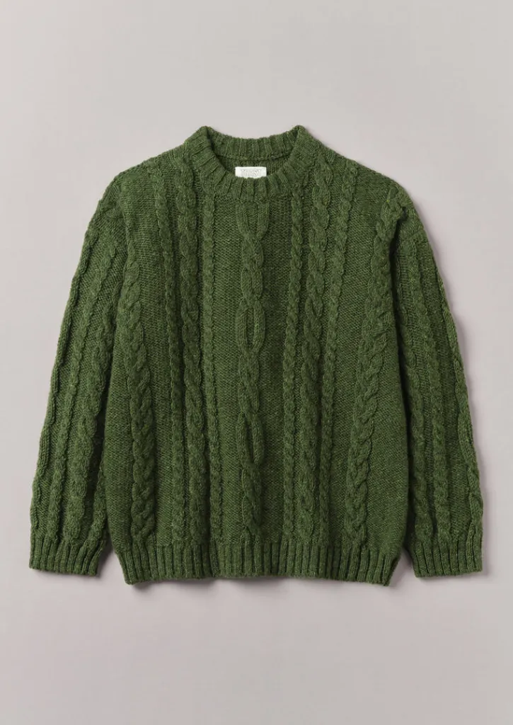 TOAST Donegal Wool Cable Sweater- Knitwear