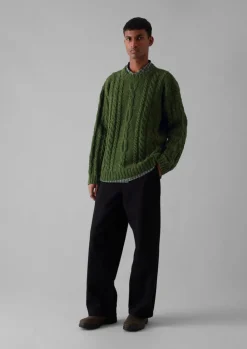 TOAST Donegal Wool Cable Sweater- Knitwear
