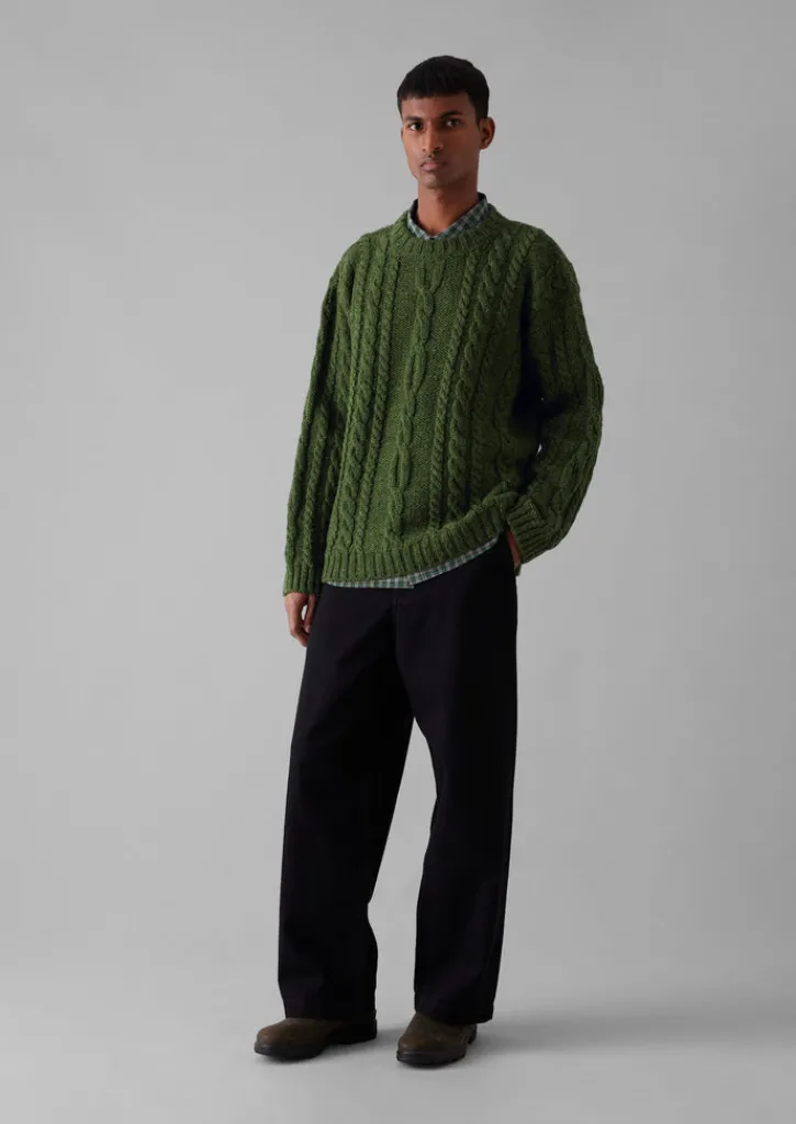 TOAST Donegal Wool Cable Sweater- Knitwear