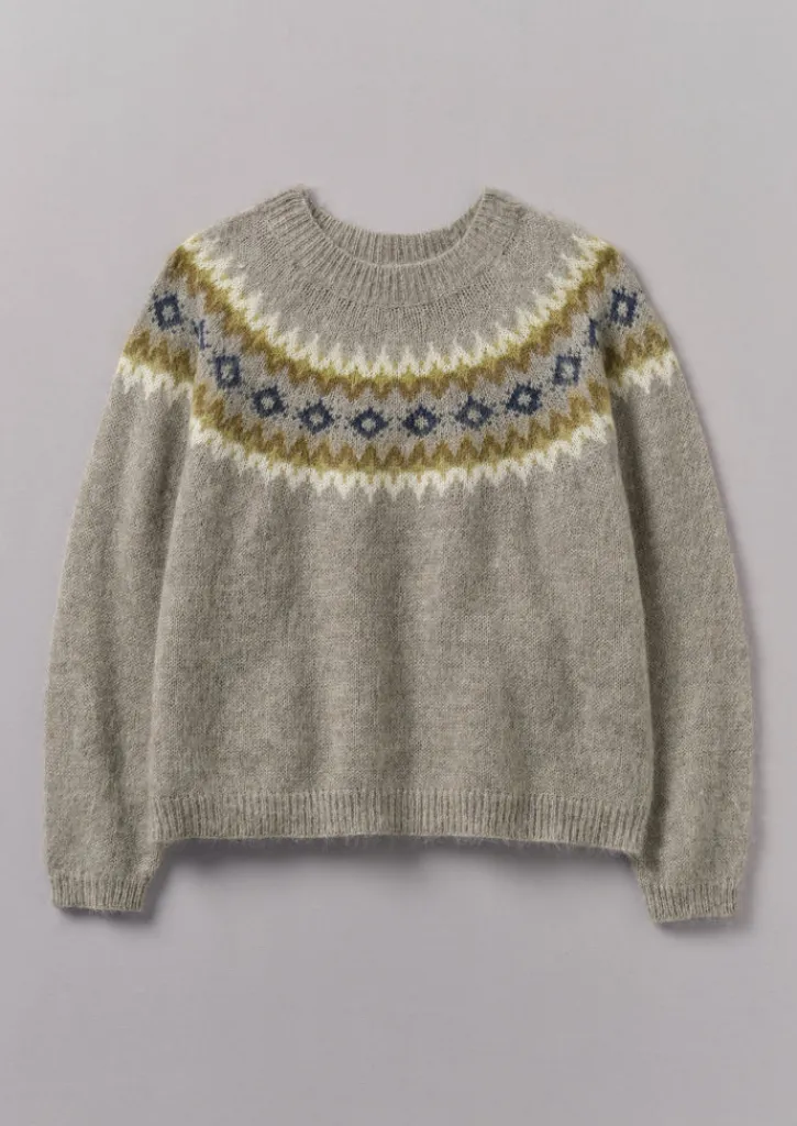 TOAST Fair Isle Yoke Mohair Blend Easy Sweater-Women Knitwear
