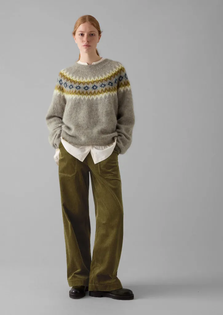 TOAST Fair Isle Yoke Mohair Blend Easy Sweater-Women Knitwear