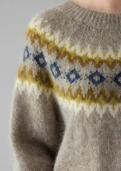 TOAST Fair Isle Yoke Mohair Blend Easy Sweater-Women Knitwear