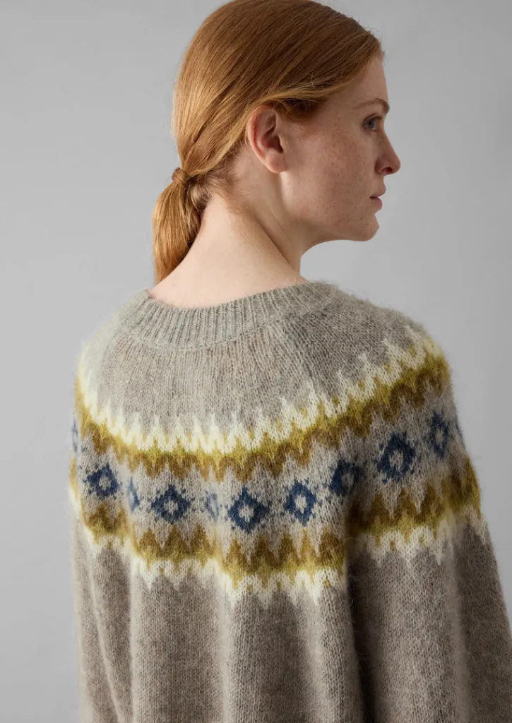TOAST Fair Isle Yoke Mohair Blend Easy Sweater-Women Knitwear