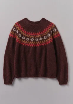 TOAST Fair Isle Yoke Mohair Blend Easy Sweater-Women Knitwear