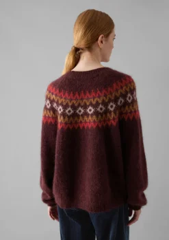 TOAST Fair Isle Yoke Mohair Blend Easy Sweater-Women Knitwear