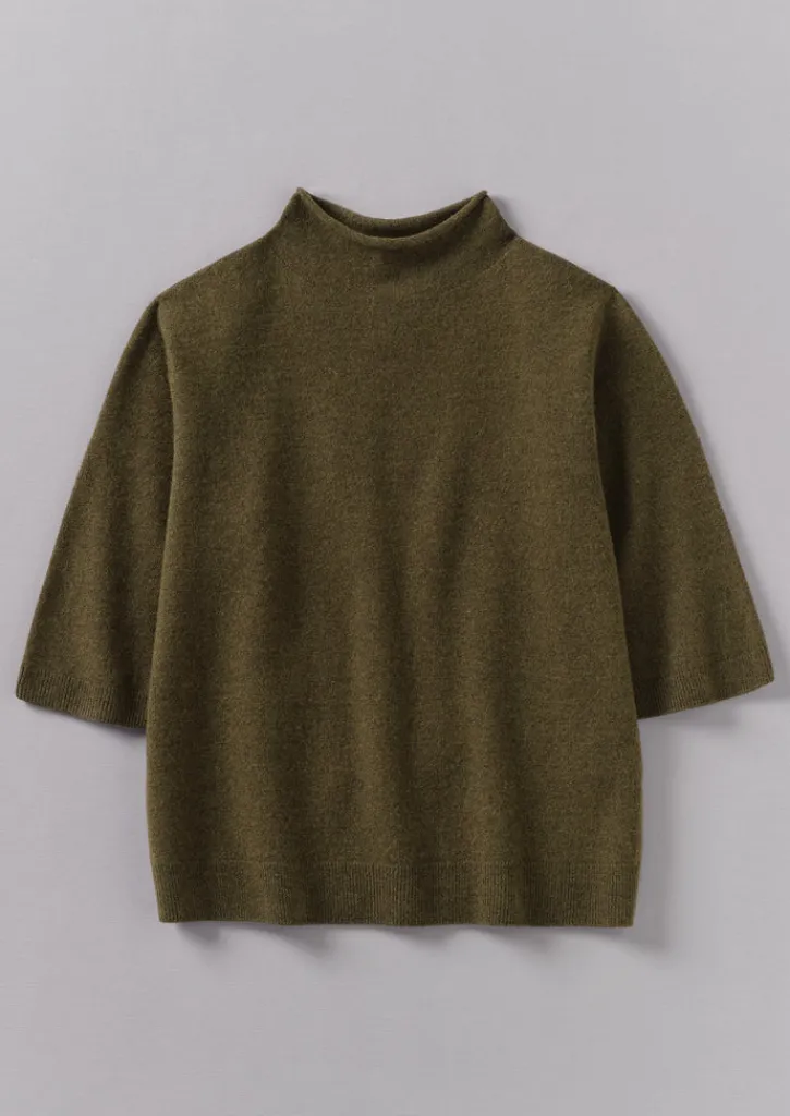 TOAST Fine Wool Cashmere Half Sleeve Sweater-Women Cashmere|Knitwear