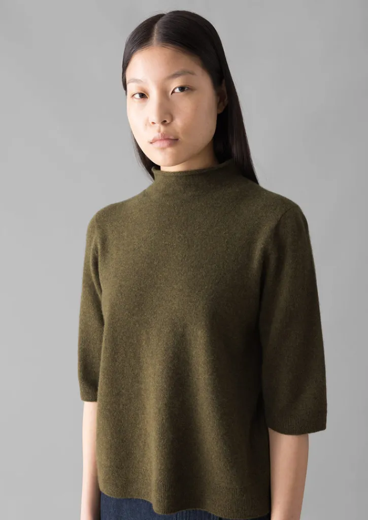 TOAST Fine Wool Cashmere Half Sleeve Sweater-Women Cashmere|Knitwear