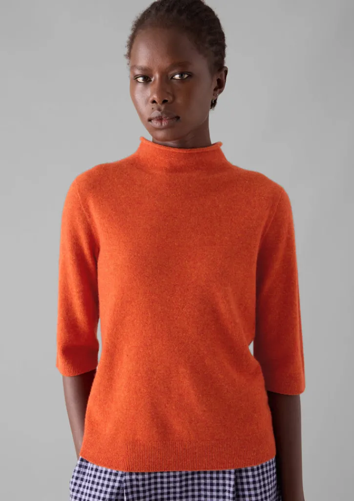 TOAST Fine Wool Cashmere Half Sleeve Sweater-Women Cashmere|Knitwear