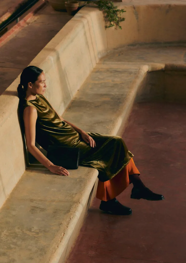 TOAST Fluid Silk Velvet Dress-Women Velvet|Dresses
