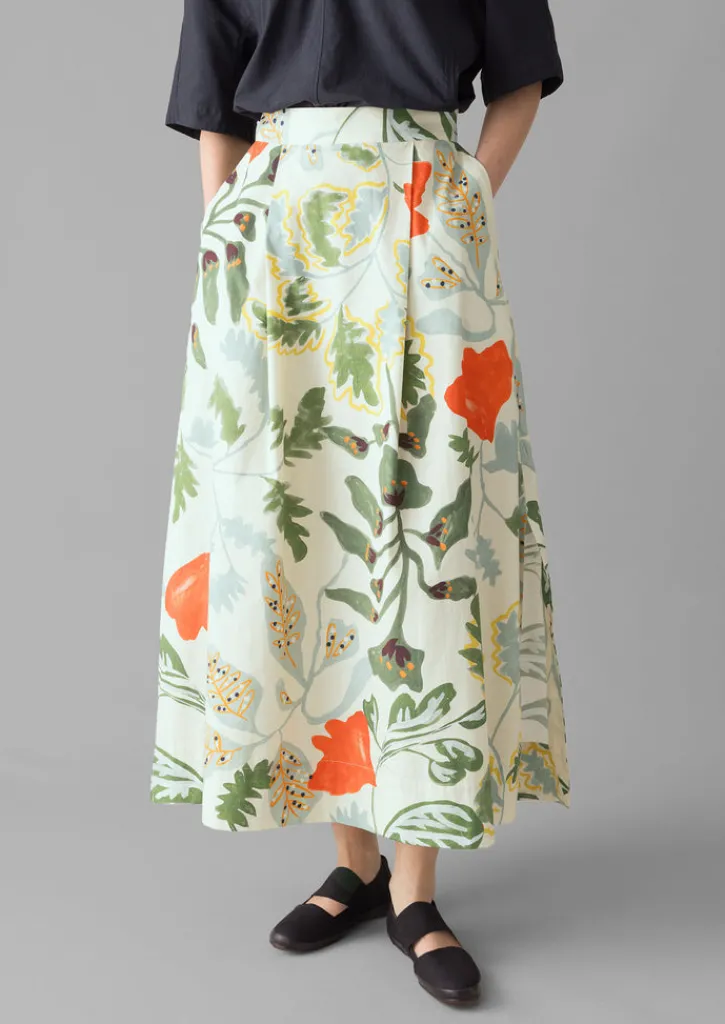 TOAST Foliage Print Poplin Skirt-Women Skirts